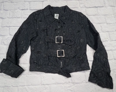 Blazer Chaqueta Blusa Ivy Jane Negro Estrás Hebilla Jacquard Lunares Talla Pequeña Foto 1 de 4