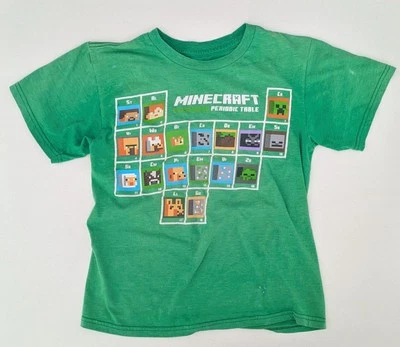 Boys Minecraft Overworld Periodic Table Short Sleeve Graphic Tee T Shirt size M - Image 1 of 3