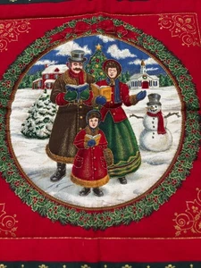 Gesteppter Wandbehang Umriss gesteppt in Gold Metallic Faden viktorianische Szene Lasche - Bild 1 von 7