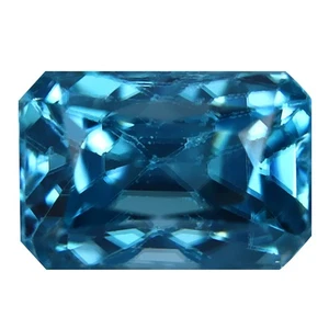 4.12 ct Beautiful Octagon Cut (8.23 x 5.66 mm) Cambodian Blue Zircon Gemstone - Picture 1 of 2