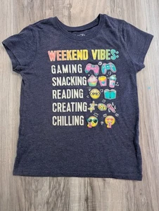 The Children's Place Girl's Weekend Vibes Short Sleeve T-Shirt Youth Size Small - Picture 1 of 4