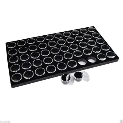 New 50 Black Foam Gem Jars Gemstone Jewelry Storage Display Tray Insert - Image 1 of 4