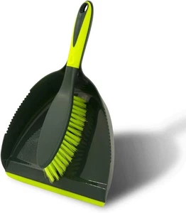 Pine-Sol Dustpan & Brush Set Snap-On Portable Hand Broom Cleaning Green - Picture 1 of 5