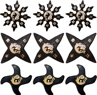PROFORCE Ninja Martial Arts Rubber Foam Throwing Stars Practice Shuriken - Star Set of 9