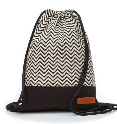 Leon By Bers Premium Turnbeutel Rucksack 35x45cm "ZICKZACK SW" - Bild 1 von 4