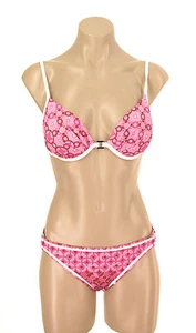 KECHIKA SWIMWEAR NWT WOMEN'S 2 PIECE PINK Print UNDERWIRE TOP SIZE 8* - Picture 1 of 2