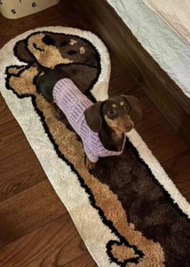 Cute Cozy Ultra Soft Dachshund Runner Rug - Trendy Home Decor Accent - Picture 1 of 7
