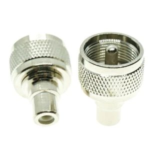 2pcs Adapter UHF PL259 male plug to RCA TV female jack RF Coaxial connector New - Picture 1 of 2