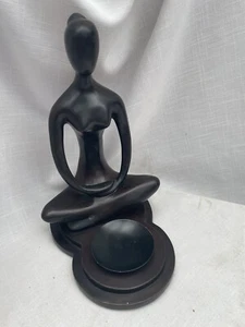Vintage Damen Mediation Yoga Pose Teelicht Halter - Bild 1 von 7