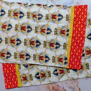 Handmade SAVE THE DAY Pillowcase Set 2 Wonder Woman Pillow Cases Red White Blue - Picture 1 of 5