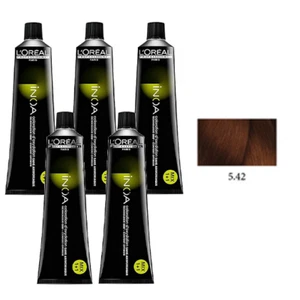 5X L'Oréal Professionnel INOA 5.42 – Light Copper Iridescent Brown - Picture 1 of 2
