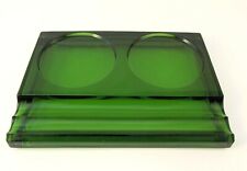 Green Pressed Glass 2 Place Inkwell Desk Stand EAPG