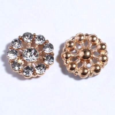 20PCS 13MM New Sale Price Round Rhinestone Button For Wedding Crystal Silver But - Image 1 of 3