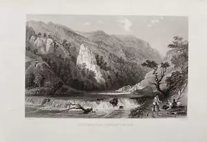 Impresión antigua de 1837; Dovedale, Derbyshire después de Thomas Allom - Imagen 1 de 2
