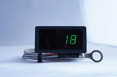 VW VINTAGE CAR TEMPERATURE GAUGE KIT, GREEN. CHT, 5M CABLE, 14mm - Image 1 of 2