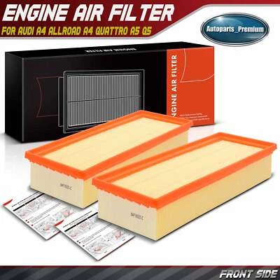 2x Engine Air Filter for Audi A4 A4 allroad A4 Quattro Q5 A5 A5 Quattro allroad - Image 1 of 4
