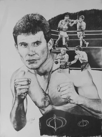 Hall of Fame Champion Julio Cesar Chavez Charcoal Art Print Boxing Fight Poster Cover