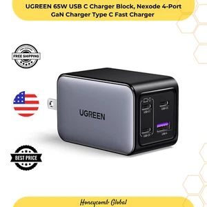 65W USB C Charger Block, Nexode 4-Port GaN Charger Type C Fast Charger - Picture 1 of 7
