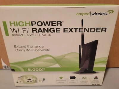 NEW Amped Wireless SR3-WB High Power Wireless-n Range Extender - Image 1 of 2