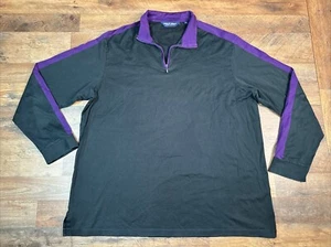 Polo Golf Ralph Lauren Mens XL 1/4 Zip Performance Sleeve Black Purple - Picture 1 of 13