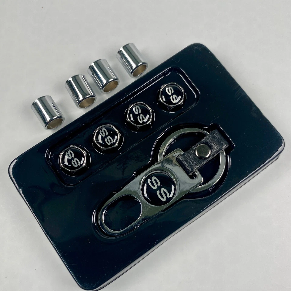 SS SUPER SPORT VALVE STEM CAPS KEYCHAIN KEYRING NOVA CAMARO CHEVELLE IMPALA 396 - Image 1 of 4