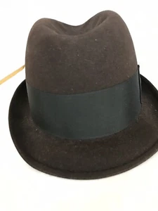 Vintage Dobbs 5th Ave N Y Fedora Tribly Hat Brown Suede Guild Edge Baskin Ascot - Picture 1 of 9
