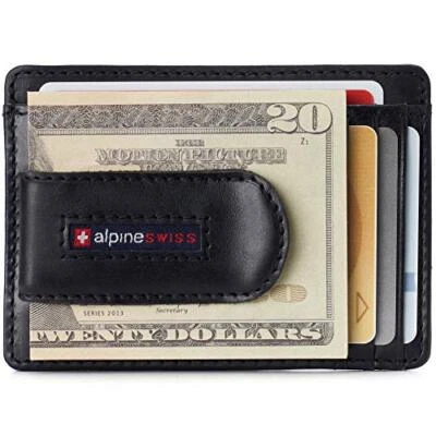 Dermot Mens RFID Safe Money Clip Front Pocket Leather Comes in Gift Box - Image 1 of 4