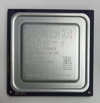 AMD AMD-K6-2/500AFX 500MHz Super Socket 7 Ceramic Processor / CPU - Image 1 of 4