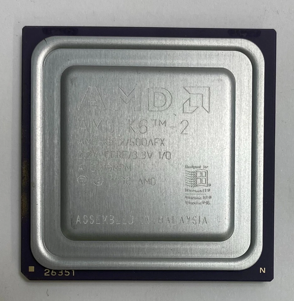 AMD AMD-K6-2/500AFX 500MHz Super Socket 7 Ceramic Processor / CPU - Image 1 of 4