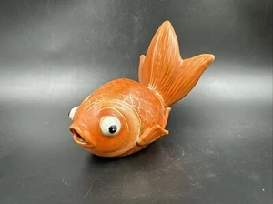 Figura de pez dorado de la suerte japonés vintage Japón cerámica detalles naranja y dorado - Imagen 1 de 12