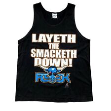 Vintage 2000 Layeth The Smacketh Down The Rock Sleeveless T-shirt L WWF Attitude