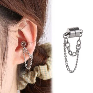 Stud Fake Earrings Without Piercing Without Ear Hole Magnetic Chain Earrings - Picture 1 of 12