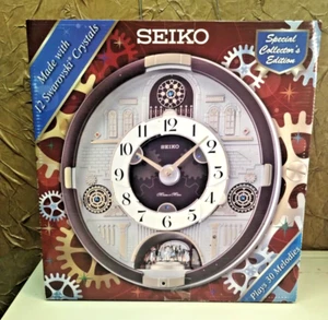 NIB Seiko Melodies In Motion Clock Swarovski Crystals 30 Songs 2018 Collectors - Picture 1 of 2
