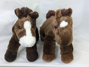 Aurora Brown Horse Pony Plush Lot of 2 Stuffed Animal Toy - Picture 1 of 8