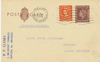GB POSTMARK-ERROR: „BOGNOR REGIS / SUSSEX“ machine postmark with INVERTED DATE - Image 1 of 4