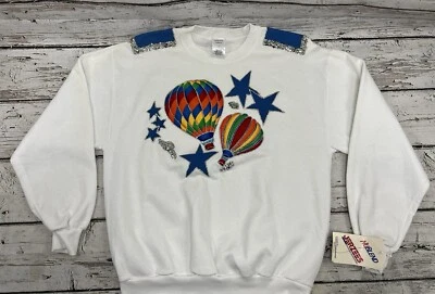 VTG Hot Air Balloons Stars Embroidered Fashionable Fashions Crewneck Sweatshirt - Image 1 of 4
