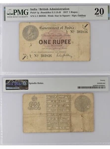 British India KG V  1 rupee  Pick 1 Pmg 20 - Picture 1 of 1