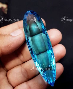 160 Ct Sparkling Colorful Blue Topaz Color Artificial Top Quality Pear Shape - Picture 1 of 5