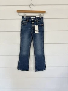 New ZARA Girls Blue Jeans Size 10 Years 140cm Wide Leg Waist 23" Y953 - Picture 1 of 11
