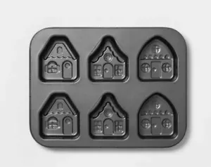 Threshold Cakelet Pan 6 Capacity Mini House Shape Cake Baking Pan NWT - Picture 1 of 3