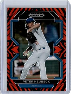 2022 Prizm Draft Picks Tiger Stripe Peter Heubeck 38/99 (B22) Dodgers - Picture 1 of 2