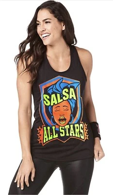 Топ безрукавка Zumba Etra маленький смелый черный - сальса все звезды ~ повседневный женщин - Изображение 1 из 4