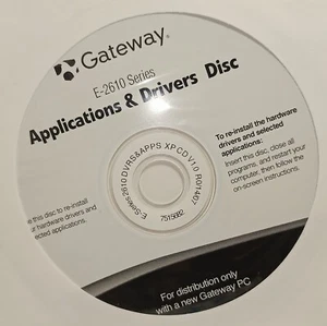 Gateway E-2610 Series Applications & Drivers Disc Software - Picture 1 of 5