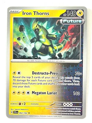 Iron Thorns 062/162 Non Holo Rare Exclusive - Temporal Forces Pokemon Near Mint - Image 1 of 4