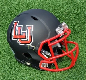 LAMAR UNIVERSITY CARDINALS BLACK MATTE "LU" FOOTBALL MINI HELMET - Picture 1 of 1