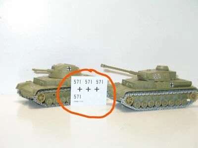 Solido Originale Adesivi Decalcomanie per Char Militare Panzer Tigre Tedesco 571 - Immagine 1 di 3