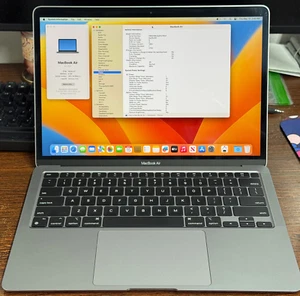 Macbook Air 13" M1 Chip 256GB SSD, 8GB Ram Laptop - Gray - 98% Batt - Very Good - Picture 1 of 14
