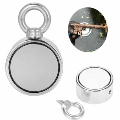 Double Sided 500LB Fishing Magnet Kit Strong Neodymium Pull Force Treasure Hunt