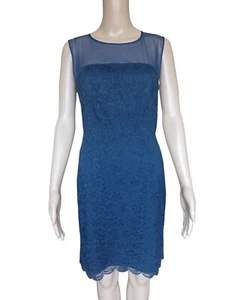 Vestido Diane von Furstenberg para mujer azul marino de encaje hasta la rodilla funda talla 4 - Imagen 1 de 11
