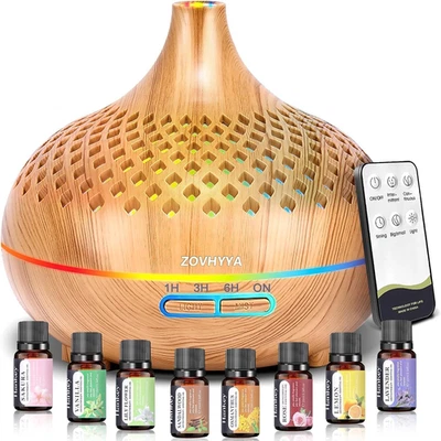 500ML Aroma Diffuser Diffuser Ätherische Öle Mit 8 Ölen Aromatherapie-Diffuser W - Bild 1 von 4